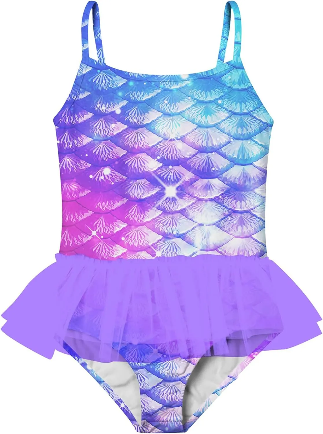 swimsobo Girls One Piece Swimsuit Colorful Mermaid Bathing Suit Cute Swimwear for 2-10 Years