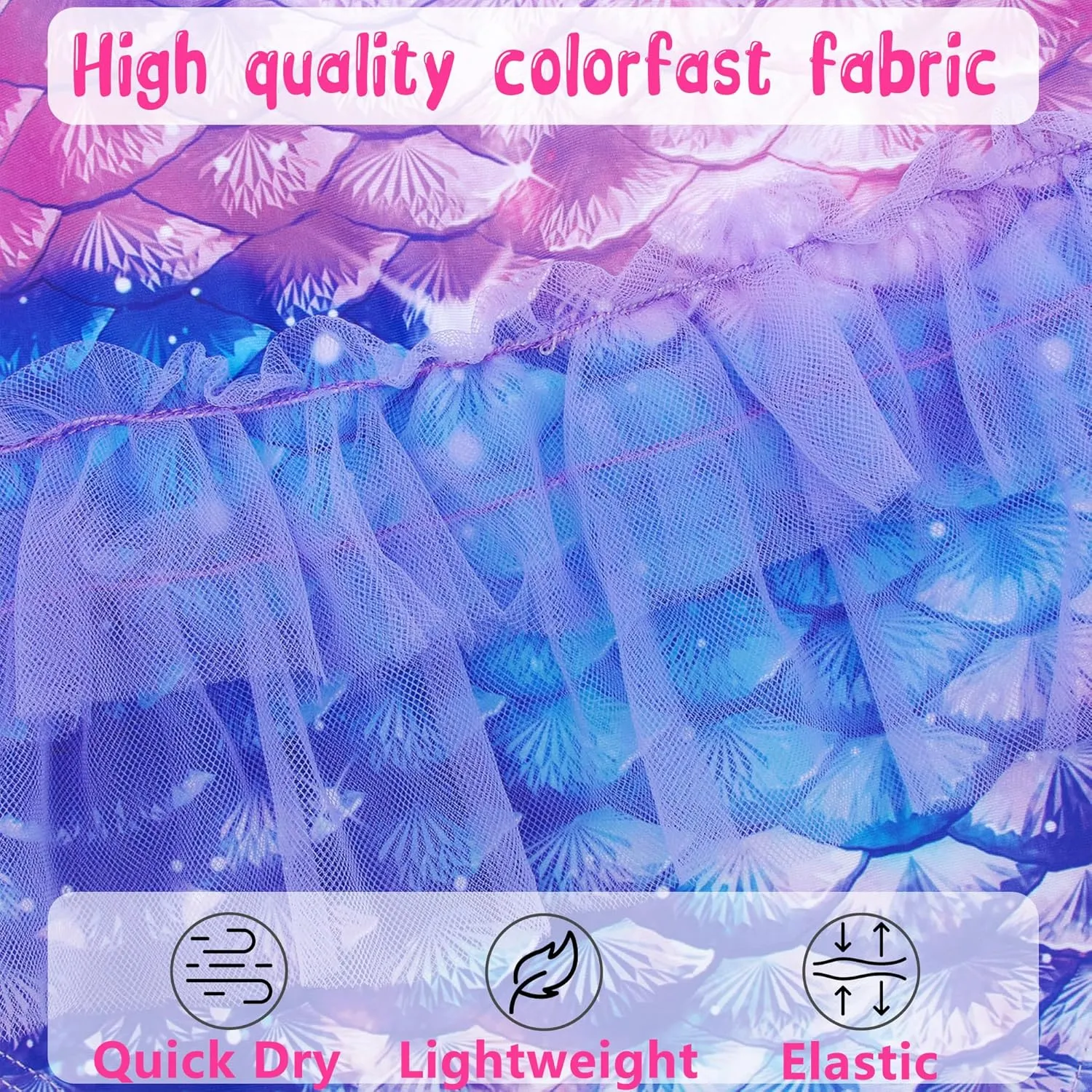 swimsobo Girls One Piece Swimsuit Colorful Mermaid Bathing Suit Cute Swimwear for 2-10 Years