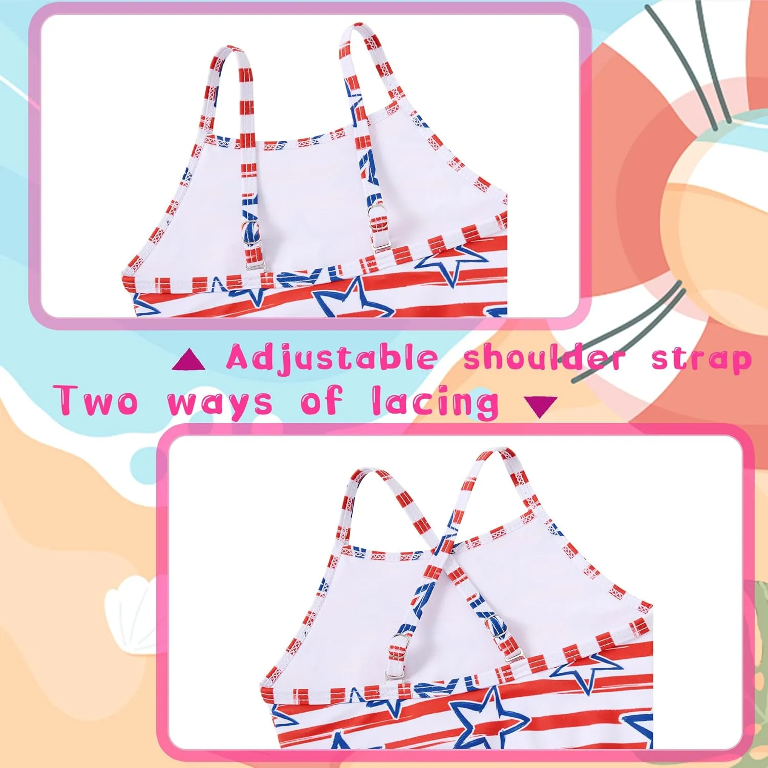 swimsobo Girls One Piece Swimsuit Colorful Mermaid Bathing Suit Cute Swimwear for 2-10 Years