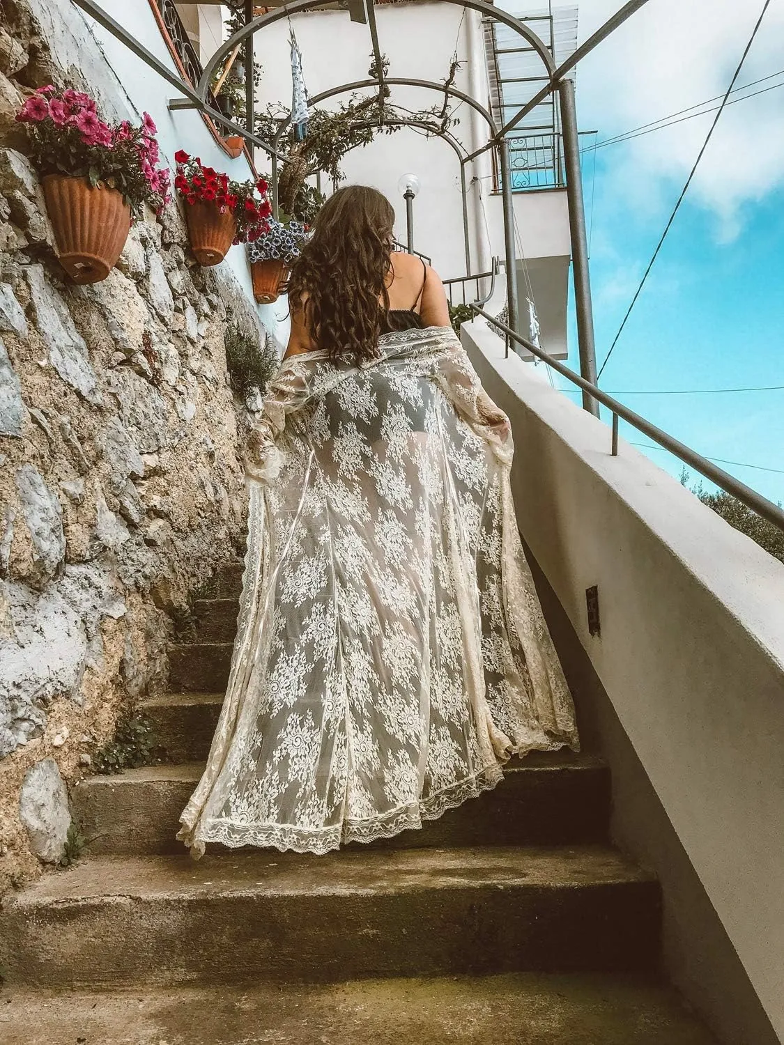Swimsuit Cover Up Women Plus Size Sheer See Through Sexy lace Kimono