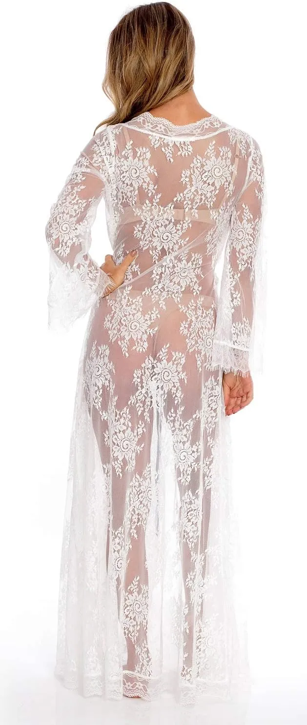 Swimsuit Cover Up Women Plus Size Sheer See Through Sexy lace Kimono