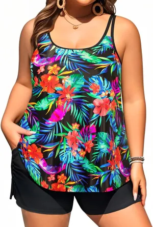 Tempt Me Plus Size Tankini Swimsuits - Women Two Piece Tankini Top with Shorts Flowy Swimsuit 2025 Bathing Suits