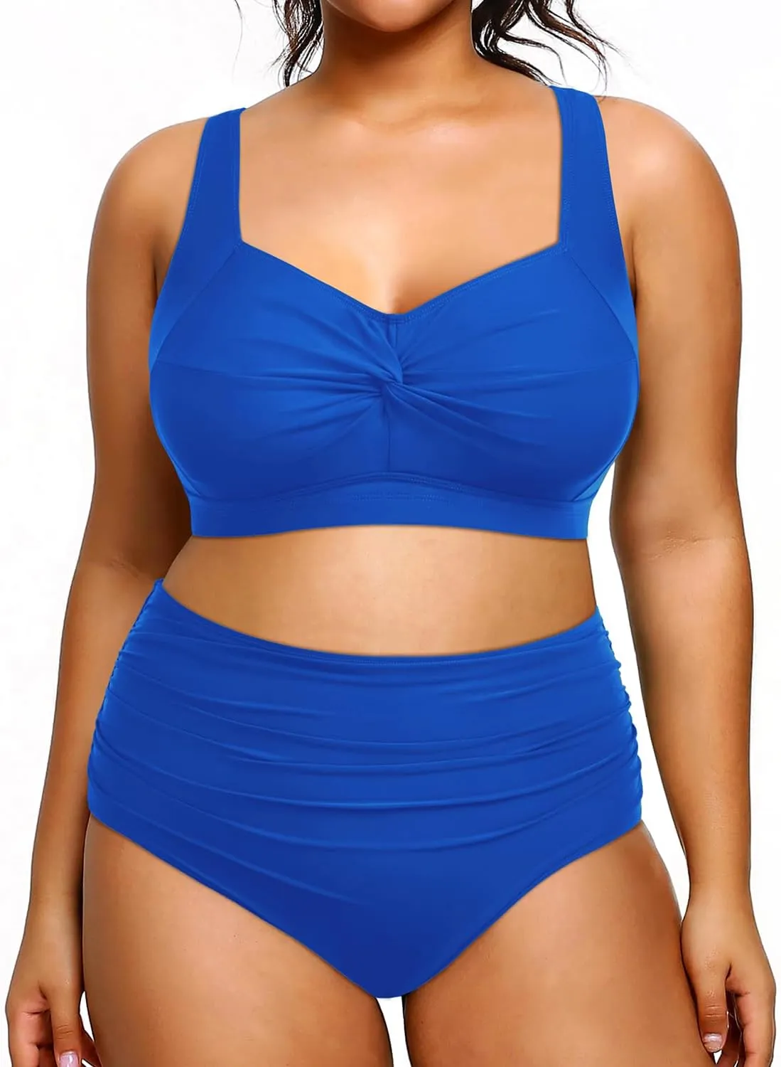 Tempt Me Women Plus Size High Waisted Bikini Set Two Piece Swimsuit Tummy Control Bathing Suits