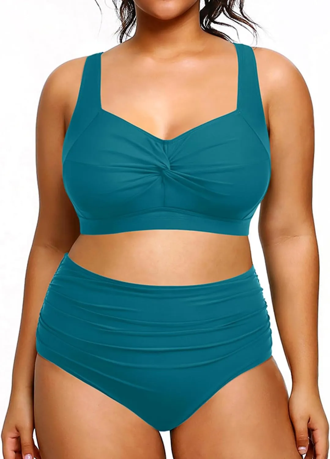 Tempt Me Women Plus Size High Waisted Bikini Set Two Piece Swimsuit Tummy Control Bathing Suits