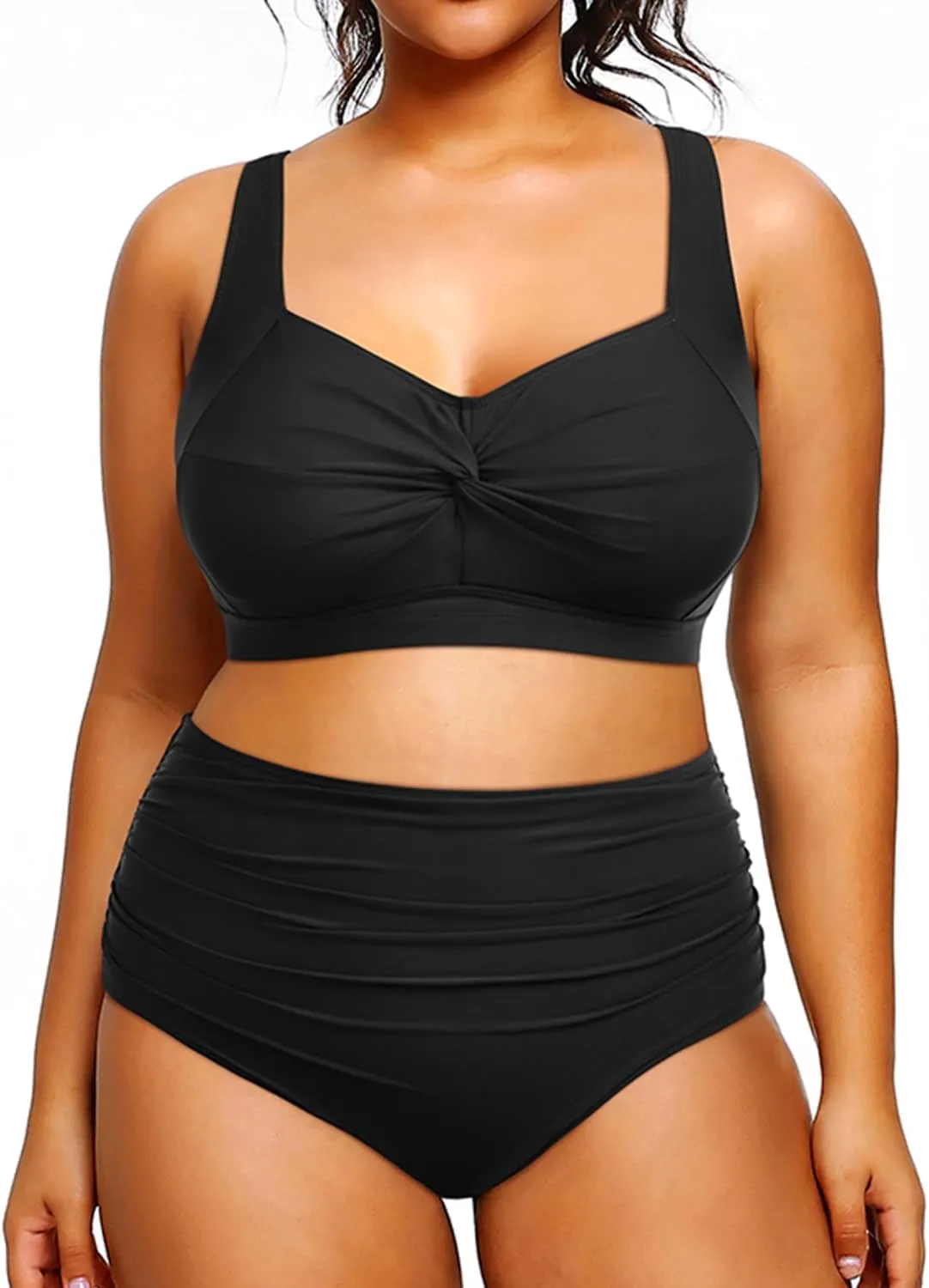 Tempt Me Women Plus Size High Waisted Bikini Set Two Piece Swimsuit Tummy Control Bathing Suits