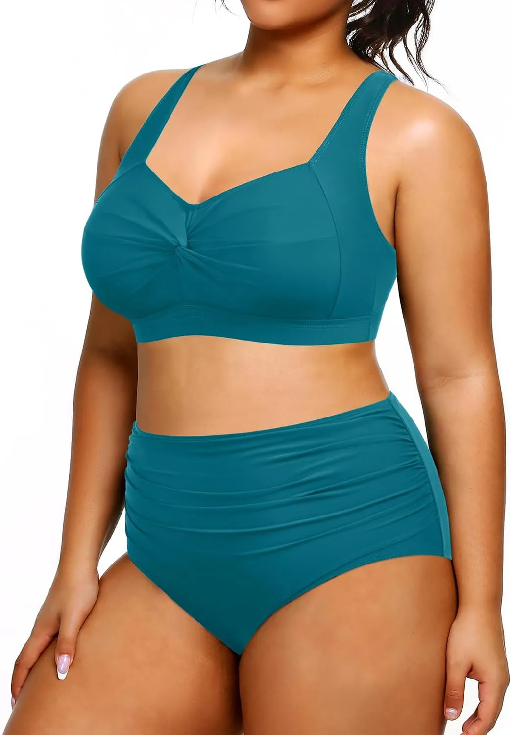 Tempt Me Women Plus Size High Waisted Bikini Set Two Piece Swimsuit Tummy Control Bathing Suits