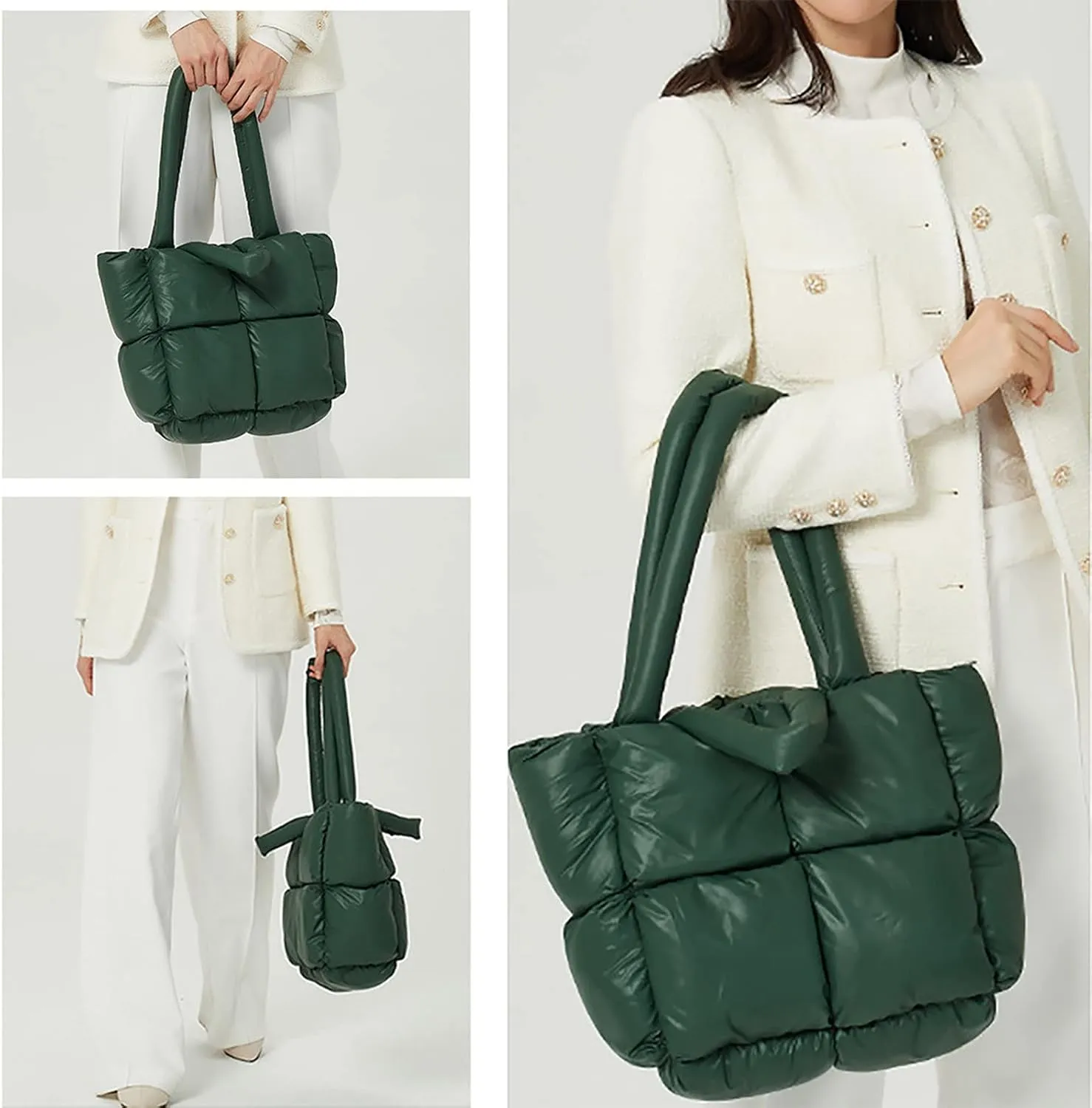 The Tote Bag Women's Light Large Quilted Shoulder Bag Carryall Puffer Hobo Bag For Her Friends Travel College D