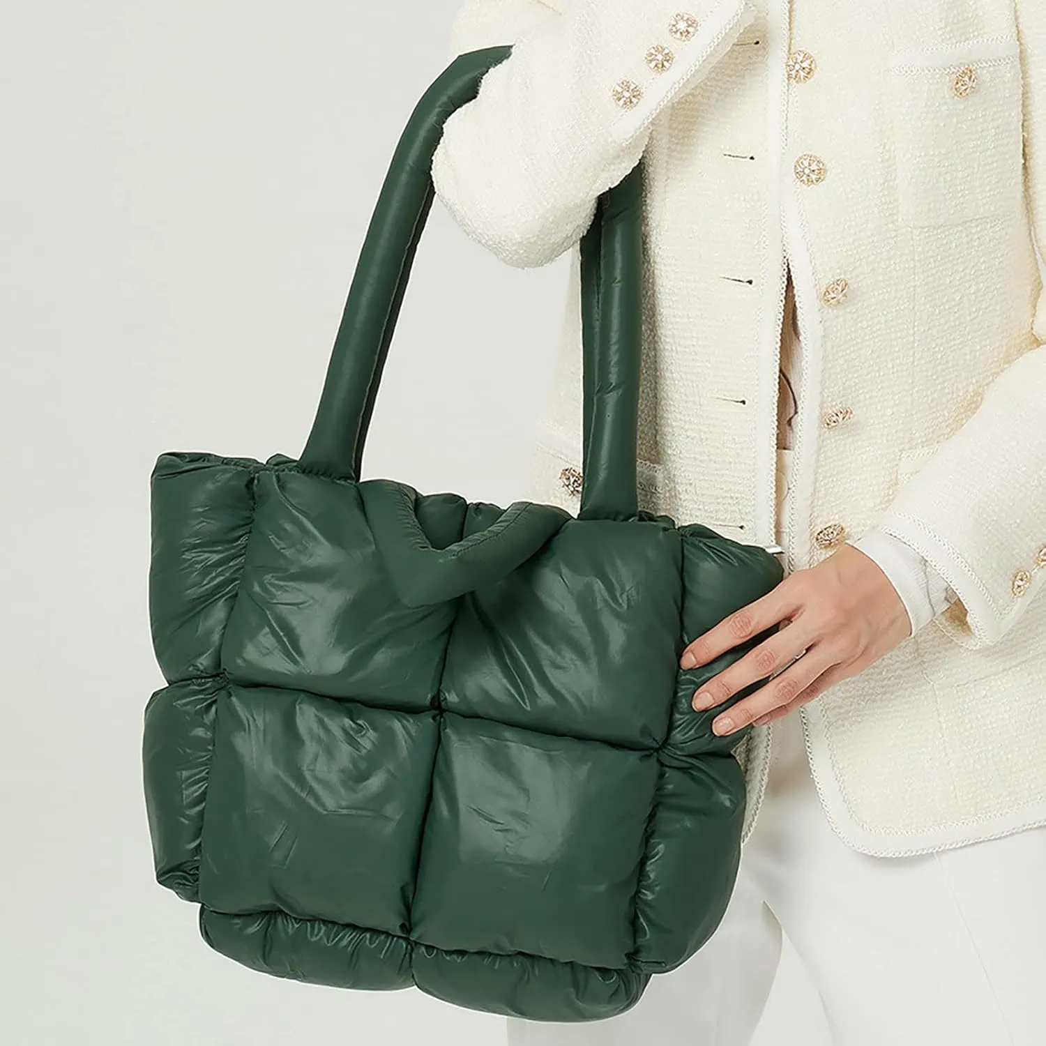 The Tote Bag Women's Light Large Quilted Shoulder Bag Carryall Puffer Hobo Bag For Her Friends Travel College D