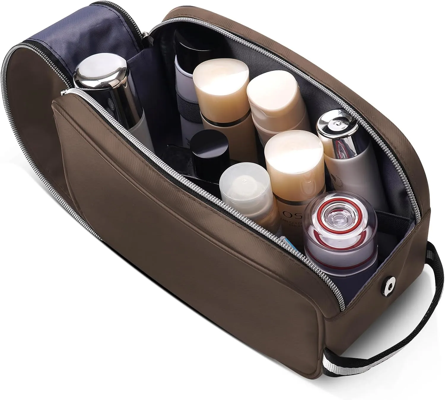 Toiletry Bag for Men,Travel Toiletry Organizer Dopp Kit Water Resistant Shaving Bag for Toiletries Accessories,Brown