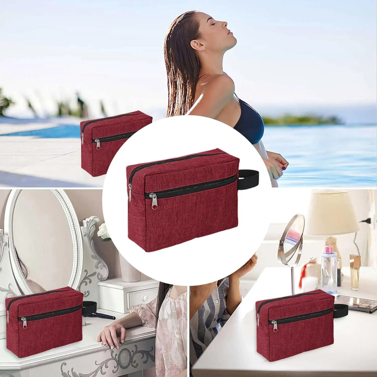 Toiletry Bag for Women, Cosmetic Makeup Bag Organizer, Travel Bag for Toiletries, Shaving Bag for Accessories (E)