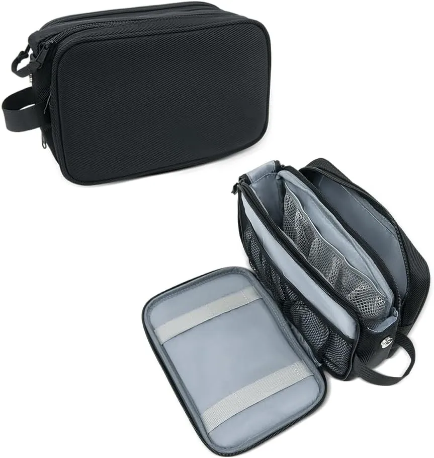 Toiletry Bag, Travel Bag Organizer Hanging Dopp, Kit Shaving Bag Small Water-Resistant Toiletry Accessories Organizer (BLACK)