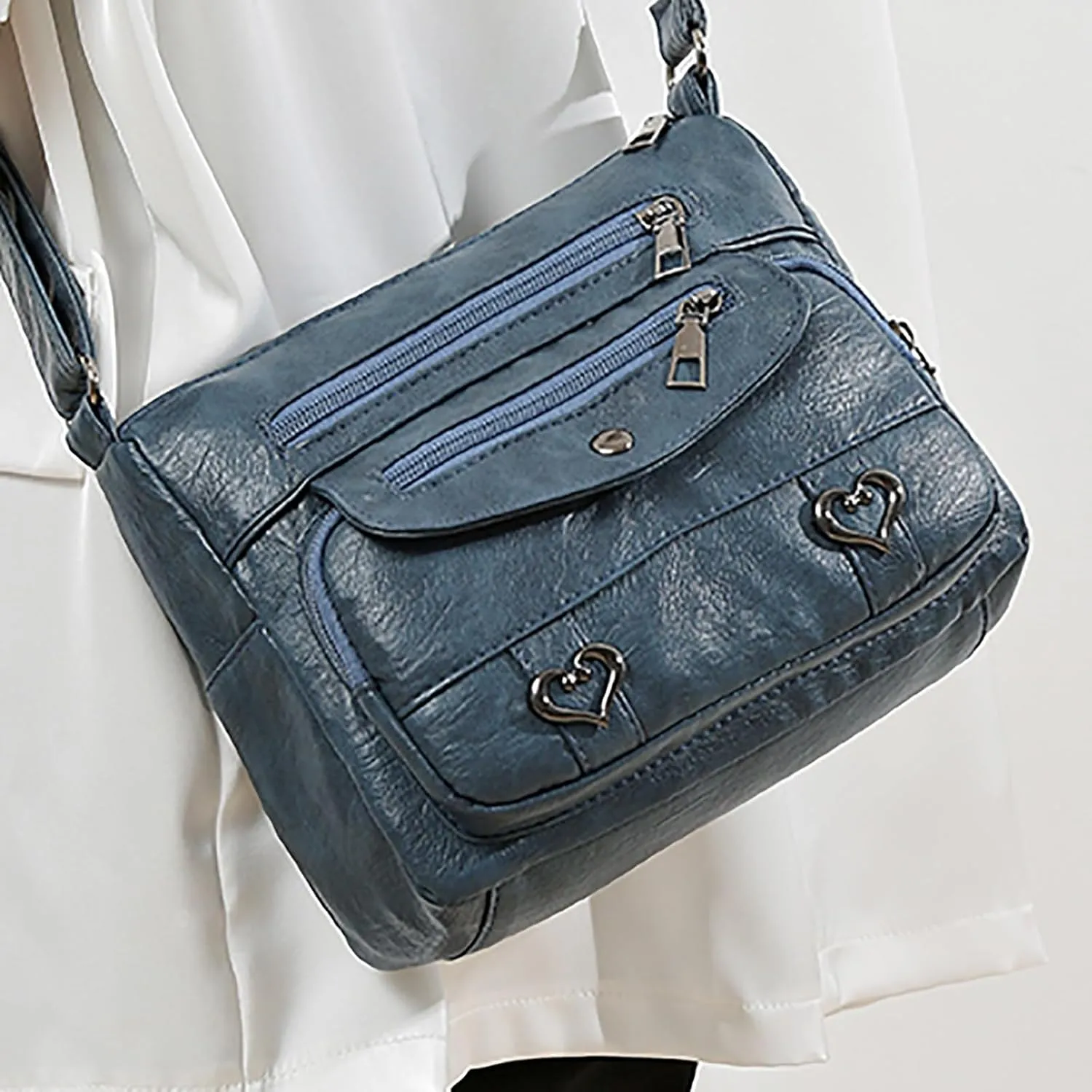 Top Zip Shoulder Bag Women's Leather Lock Design Bucket Bag Vegetable Basket, Fashion Lightweight Versatile Shoulder Handbag