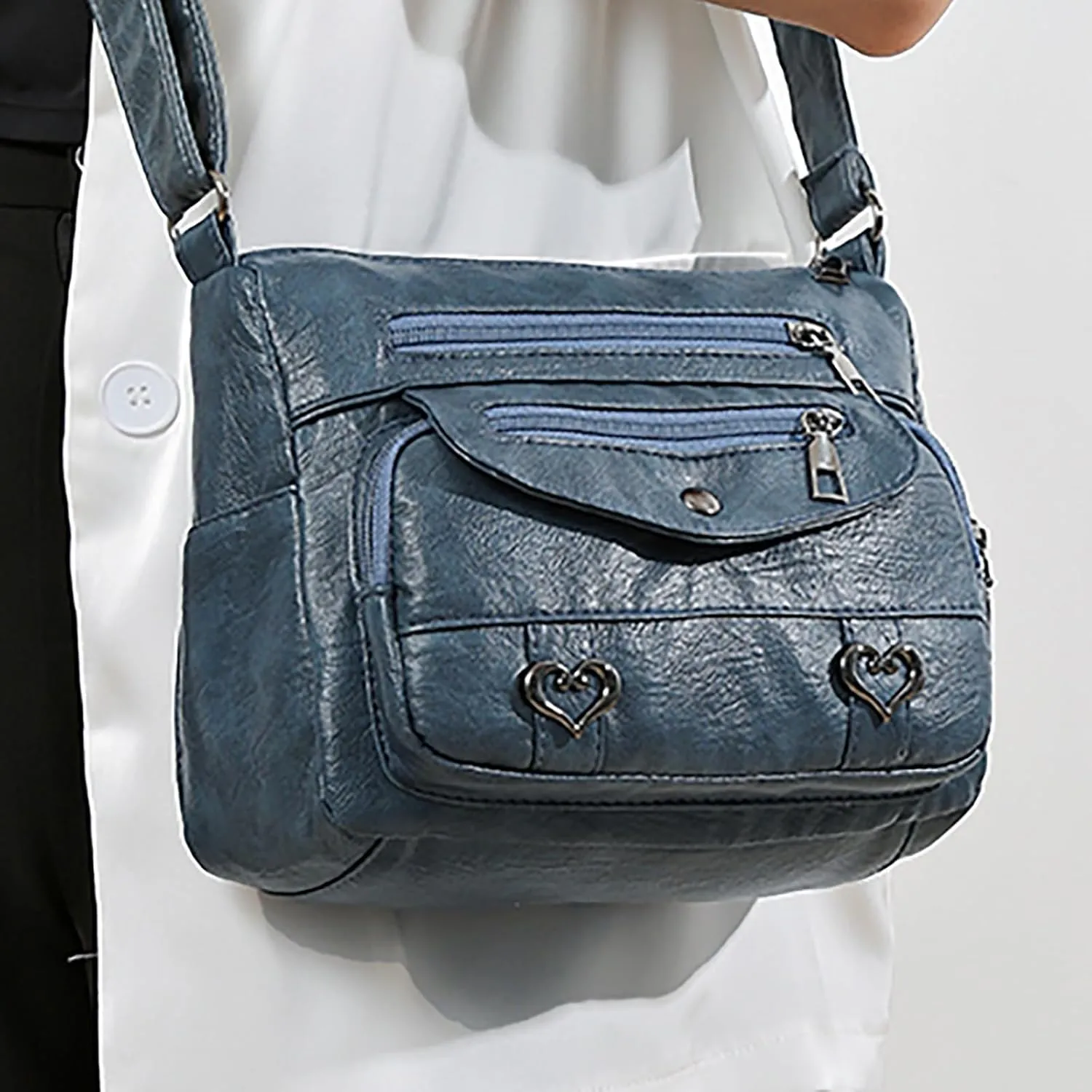 Top Zip Shoulder Bag Women's Leather Lock Design Bucket Bag Vegetable Basket, Fashion Lightweight Versatile Shoulder Handbag