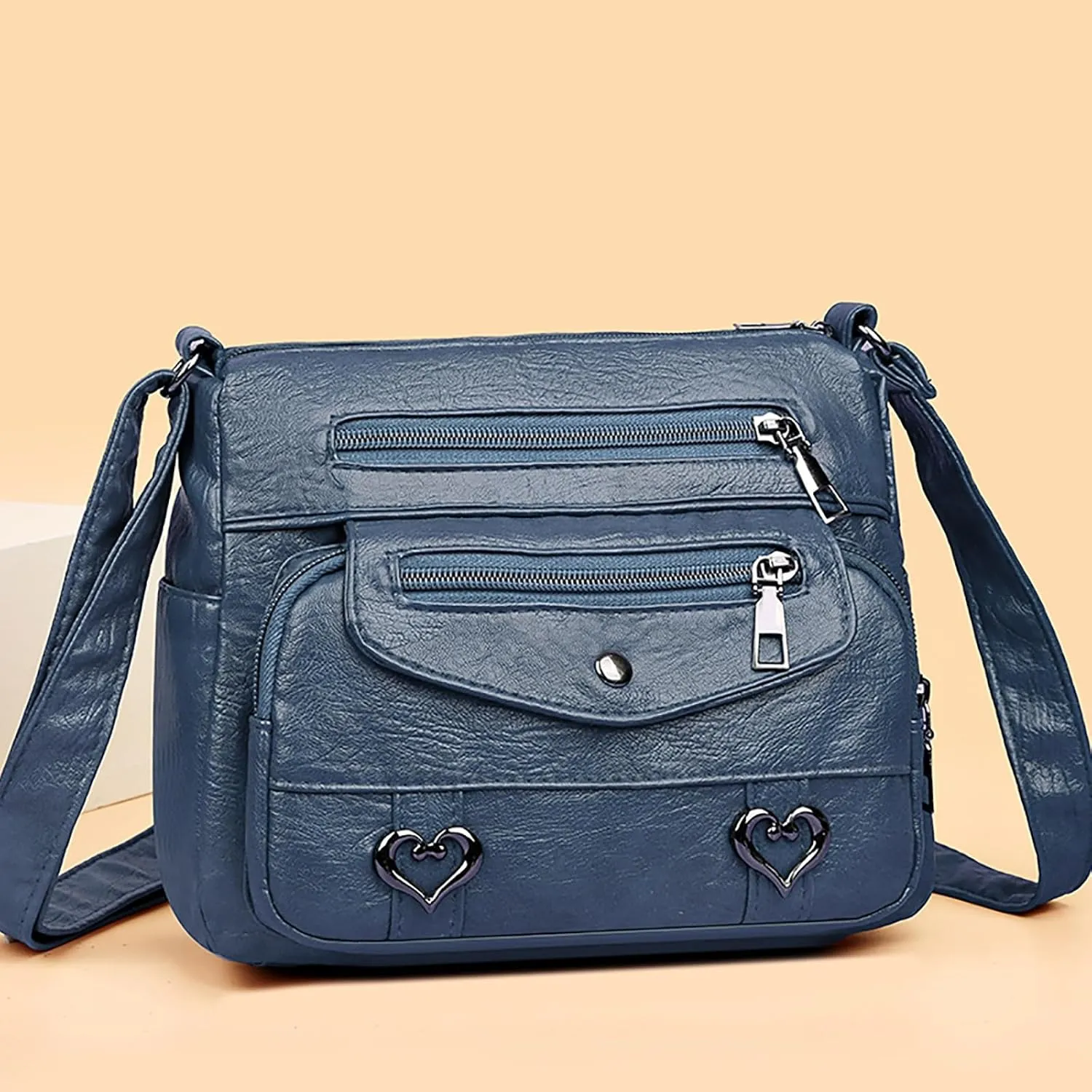 Top Zip Shoulder Bag Women's Leather Lock Design Bucket Bag Vegetable Basket, Fashion Lightweight Versatile Shoulder Handbag