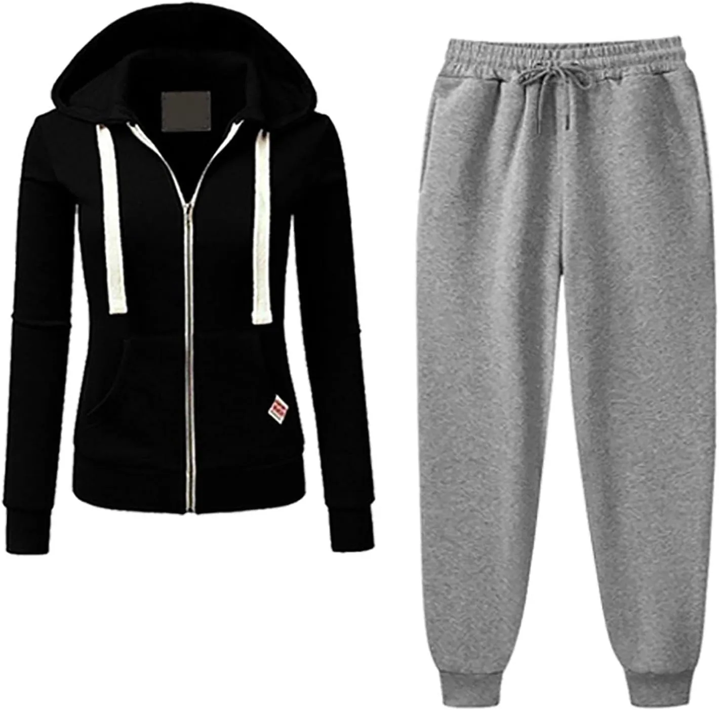 Two Piece Outfits for Women Tracksuit Sweat Suits Workout Jogging Sets Zip Up Hoodies and Sweatpants with Pockets