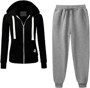 Two Piece Outfits for Women Tracksuit Sweat Suits Workout Jogging Sets Zip Up Hoodies and Sweatpants with Pockets