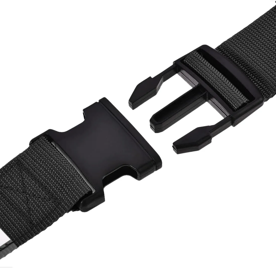 uxcell Luggage Straps Suitcase Belts with Buckle Label, 2Mx5cm Adjustable PP Travel Bag Packing Accessories, Black 4Pcs