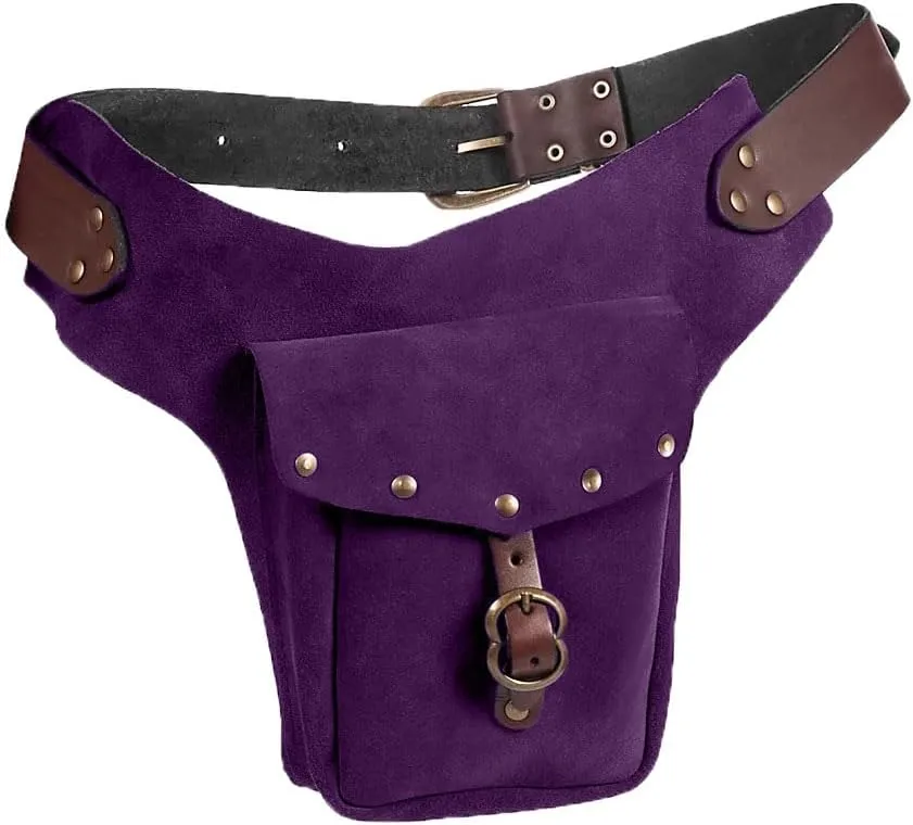 Viking Waist Bag Medieval Retro PU Leather Belt Pouch Renaissance Adjustable Hip Bag for Cosplay Accessories