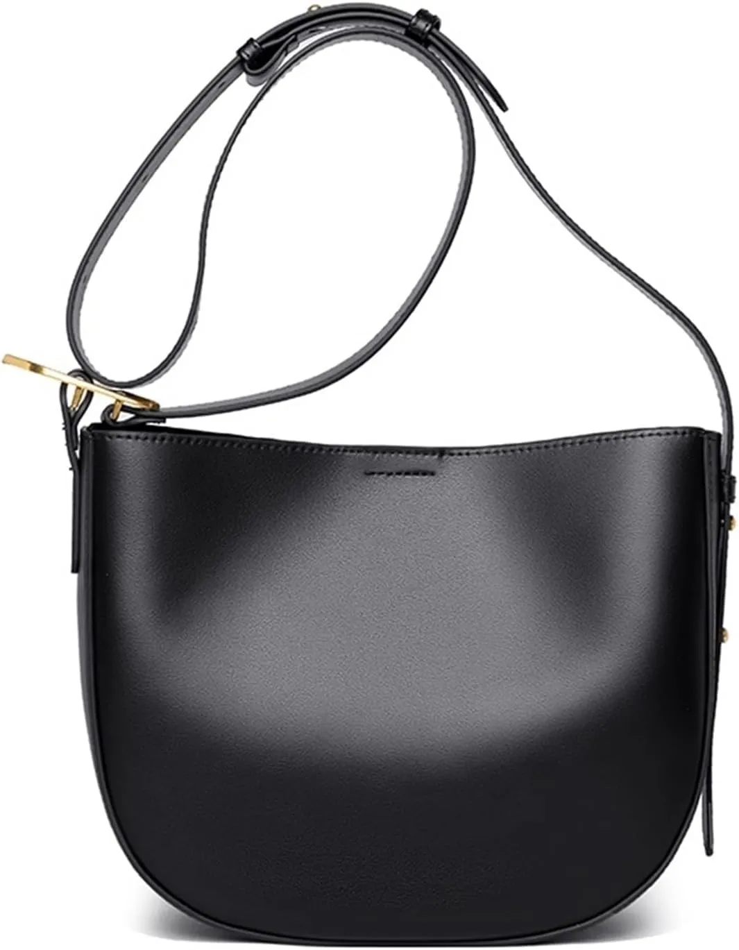 Vintage Cowhide Shoulder Crossbody Bag For Women Tote Bag Ladies Genuine Leather Bucket Handbag Luxury Designer