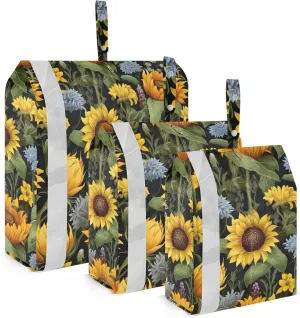 Watercolor Flower Leaves Sunflowers Packing Cubes for Travel 3 Set Packing Cubes Compression Luggage Accessories for Organization