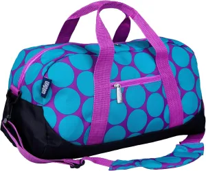 Wildkin Kids Overnighter Duffel Bag  Carry-On Size, Ideal for School & Sleepovers  Big Dot Aqua