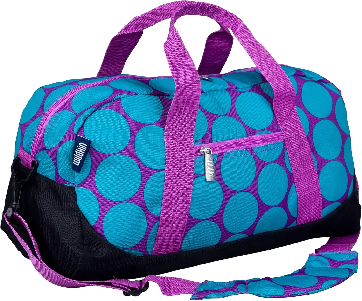 Wildkin Kids Overnighter Duffel Bag  Carry-On Size, Ideal for School & Sleepovers  Big Dot Aqua