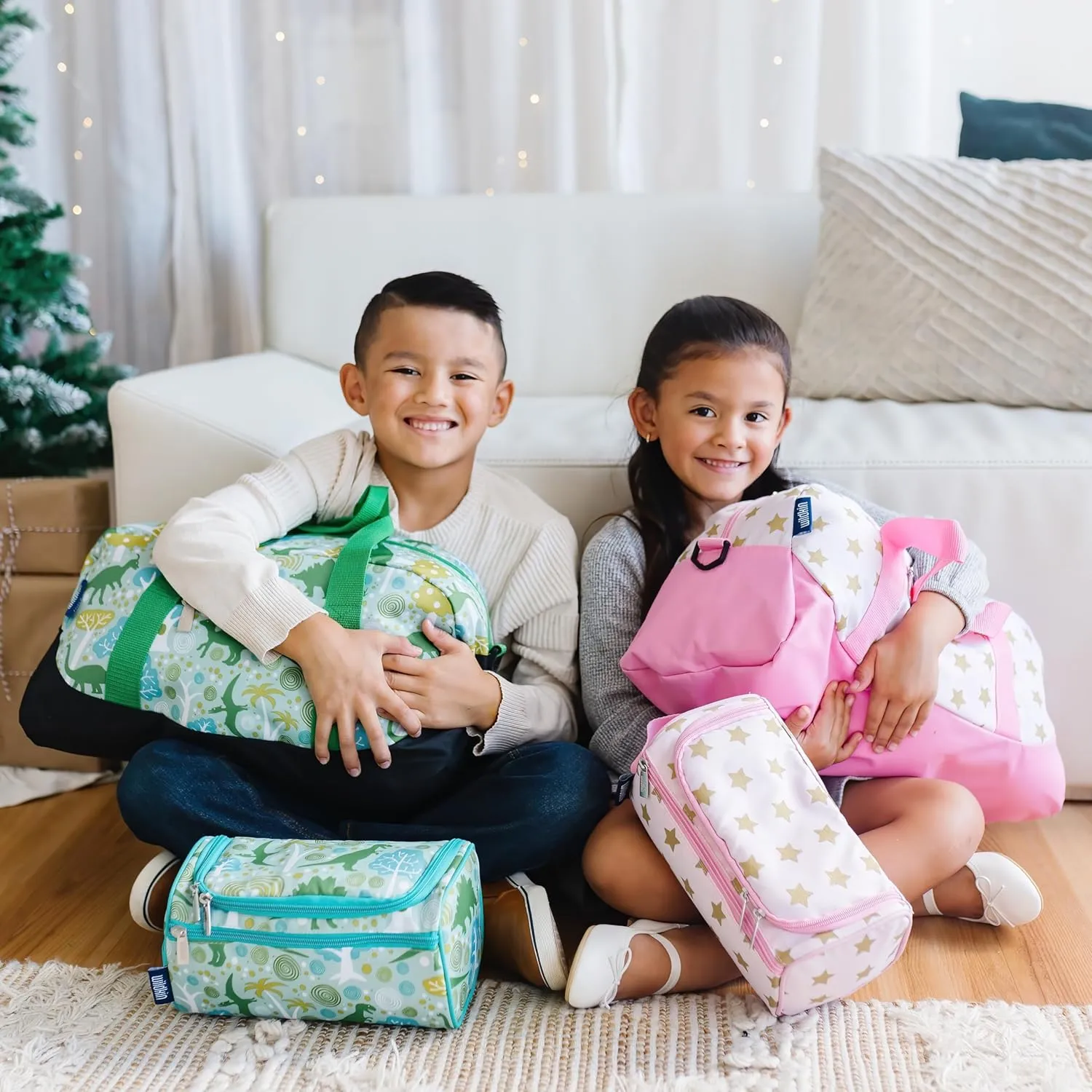 Wildkin Kids Overnighter Duffel Bag  Carry-On Size, Ideal for School & Sleepovers  Big Dot Aqua
