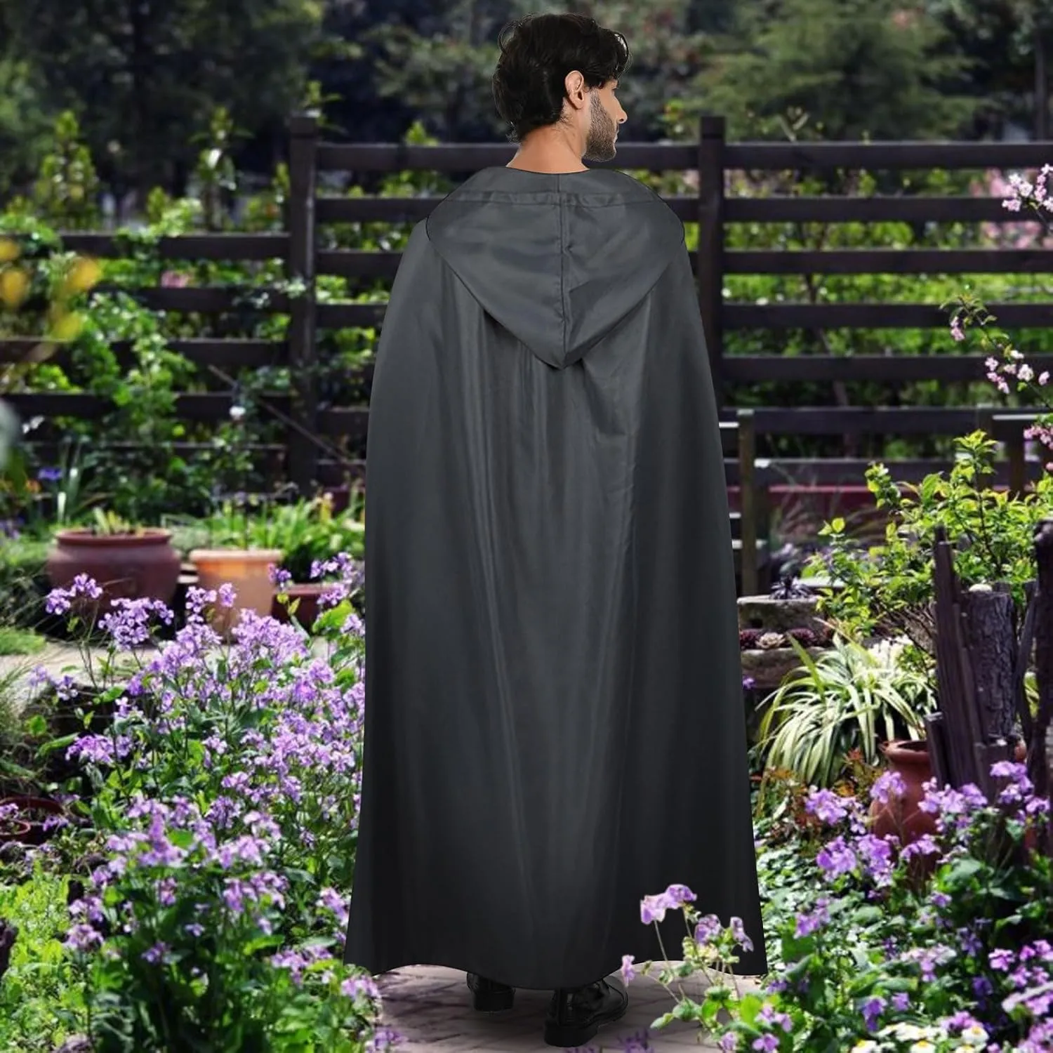 Wizard Costume Adult Witch Cosplay Outfit Robe Hooded Cloak Hat Belt Accessories Cape Prop