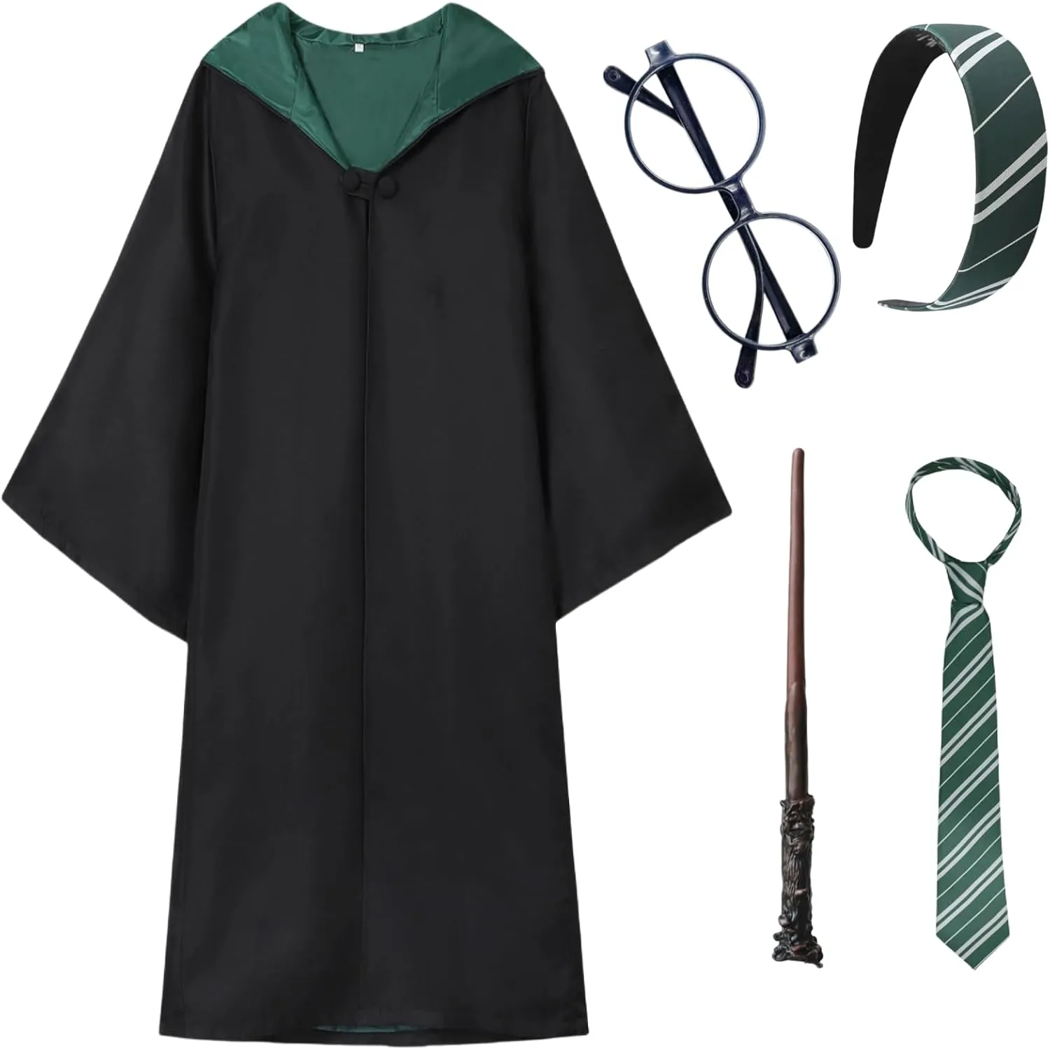 Wizard Costume for Teens & Adults - Wizard Robe with Accessories Set for Halloween Cosplay, Themed Parties