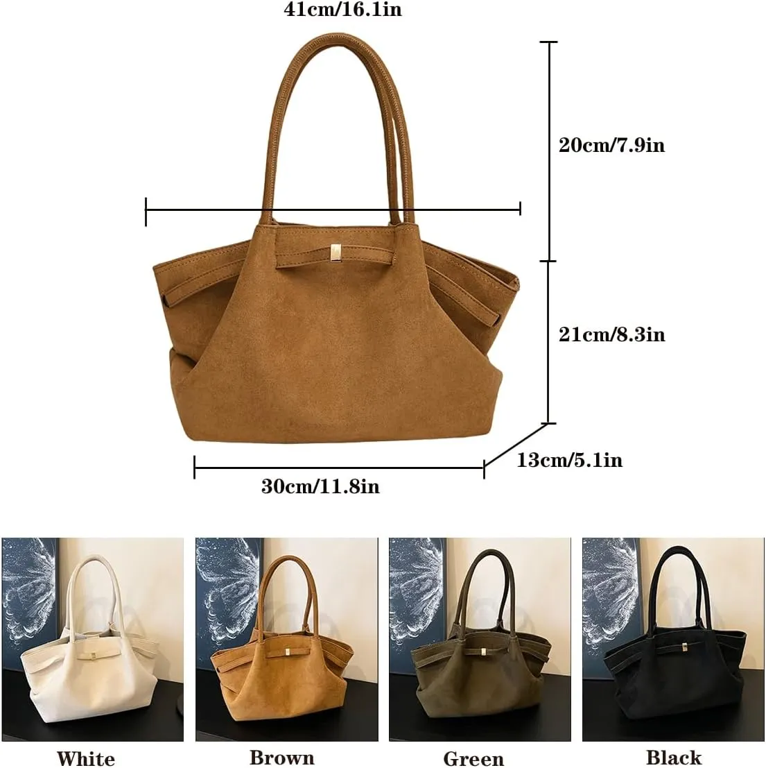 Women Suede Handbags Fashion Retro Suede Hobo Bags, Hand Wallets, Tote Bags, Crossbody Bags