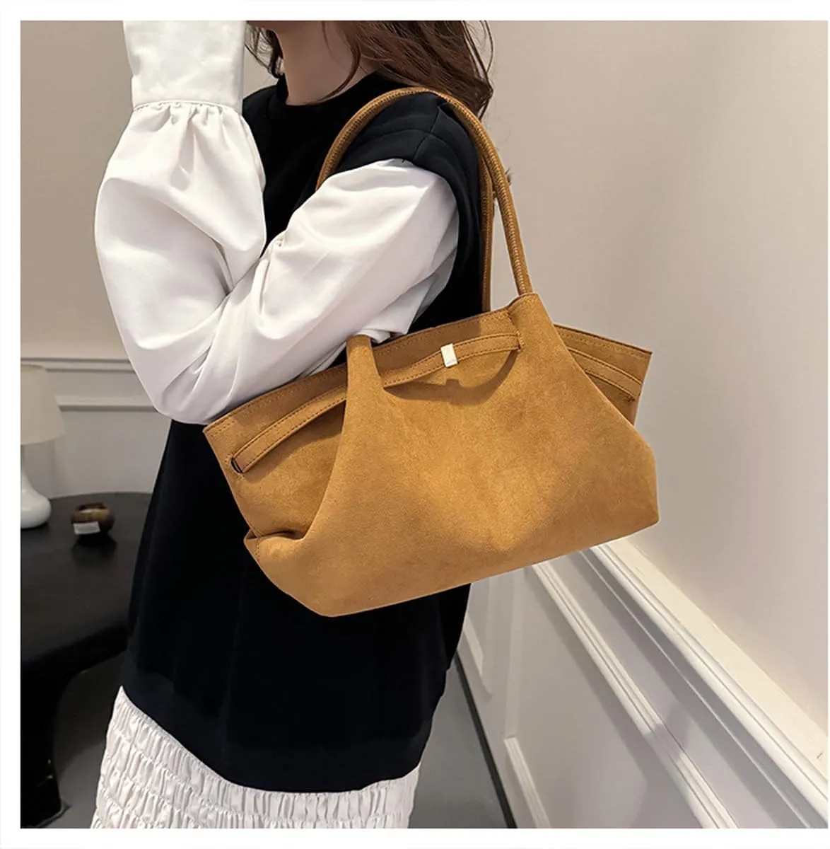 Women Suede Handbags Fashion Retro Suede Hobo Bags, Hand Wallets, Tote Bags, Crossbody Bags