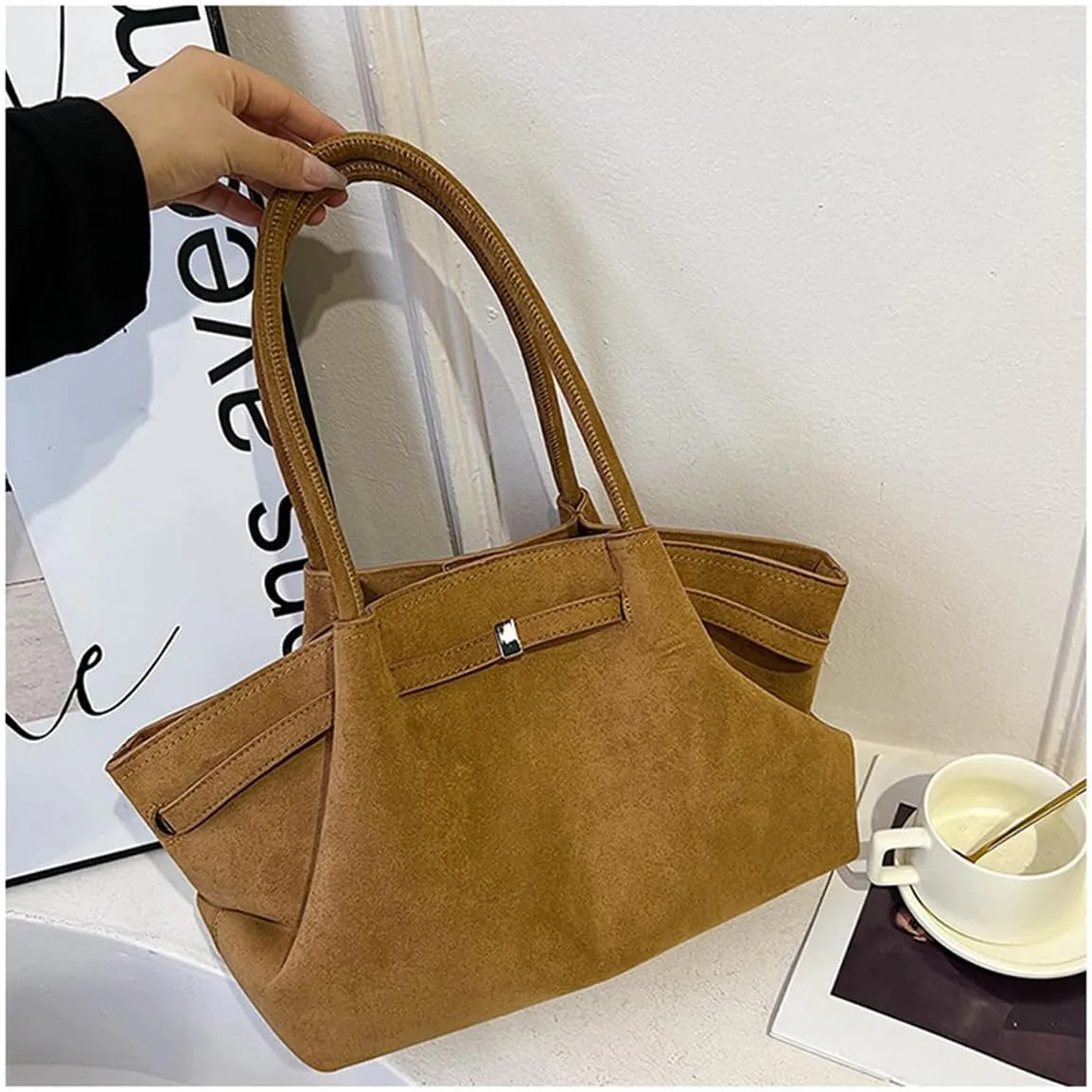 Women Suede Handbags Fashion Retro Suede Hobo Bags, Hand Wallets, Tote Bags, Crossbody Bags