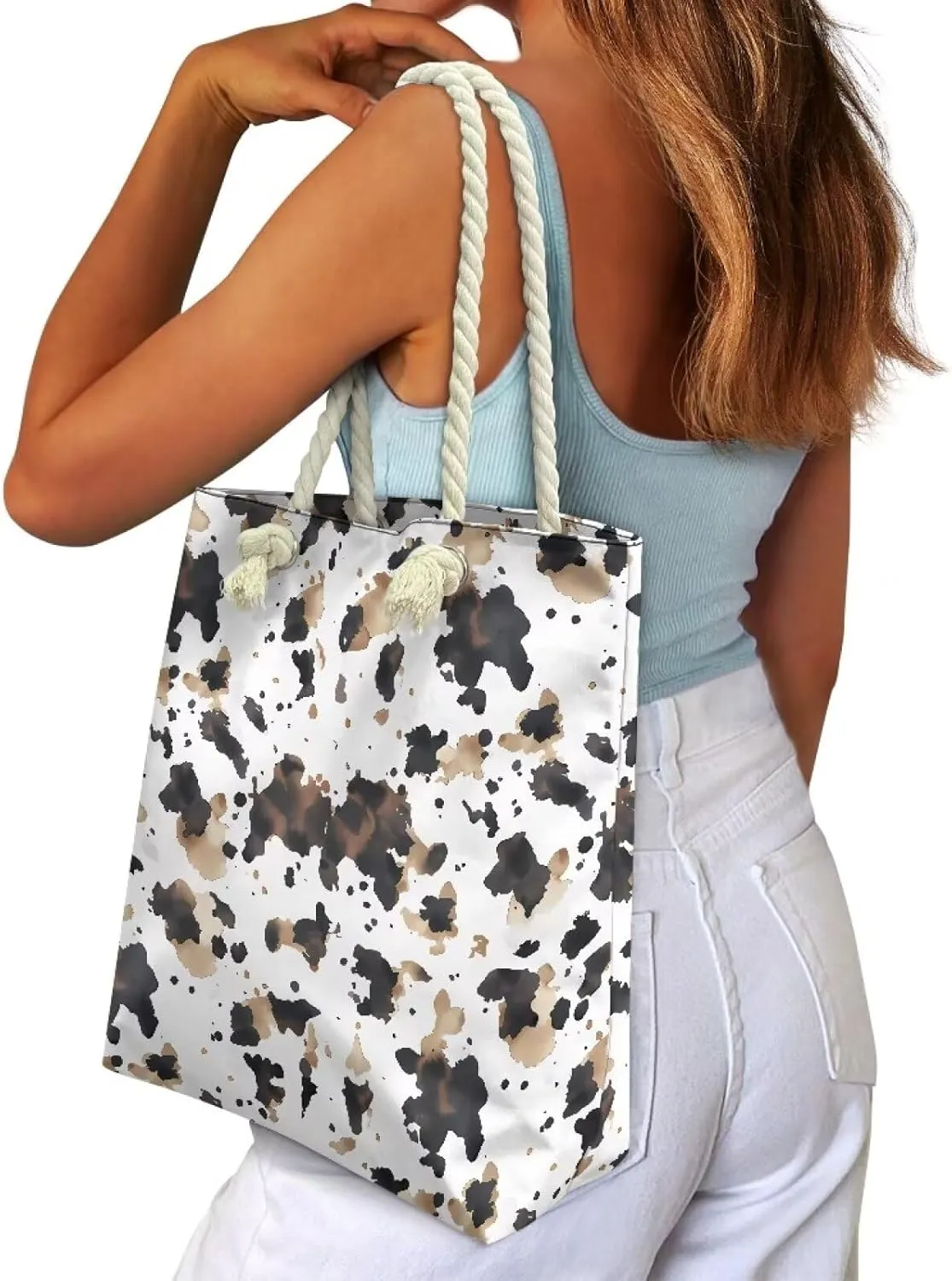 Women Tote Bags, Large Beach Bag with Zipper Beach Tote Bags Handbag Weekender Bags for Travel Vacation