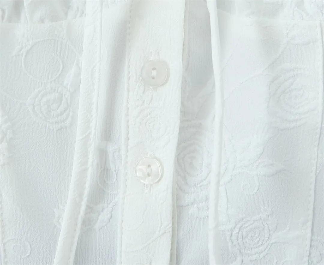 Women White Spliced Lace Bow Tank Tops Patchwork Ruched Chest Camisole Slim Buttons Crop Top