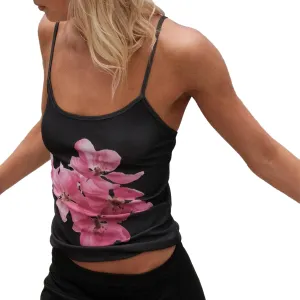 Women Y2k Cami Tank Tops Spaghetti Strap Floral Print Crop Top Summer Slim Fit Aesthetic Going Out Tops