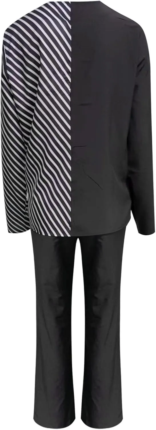 Womens Pant Suits Dressy Long Sleeve V Neck Colorblock Blouse Wide Leg Pants 2 Piece Set Fashion Business Work Outfit