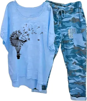 Womens Plus Size 2 Piece Travel Outfits 2024 Loose Cotton Linen Lounge Sets Summer Casual Jogger Sets Pants Suit
