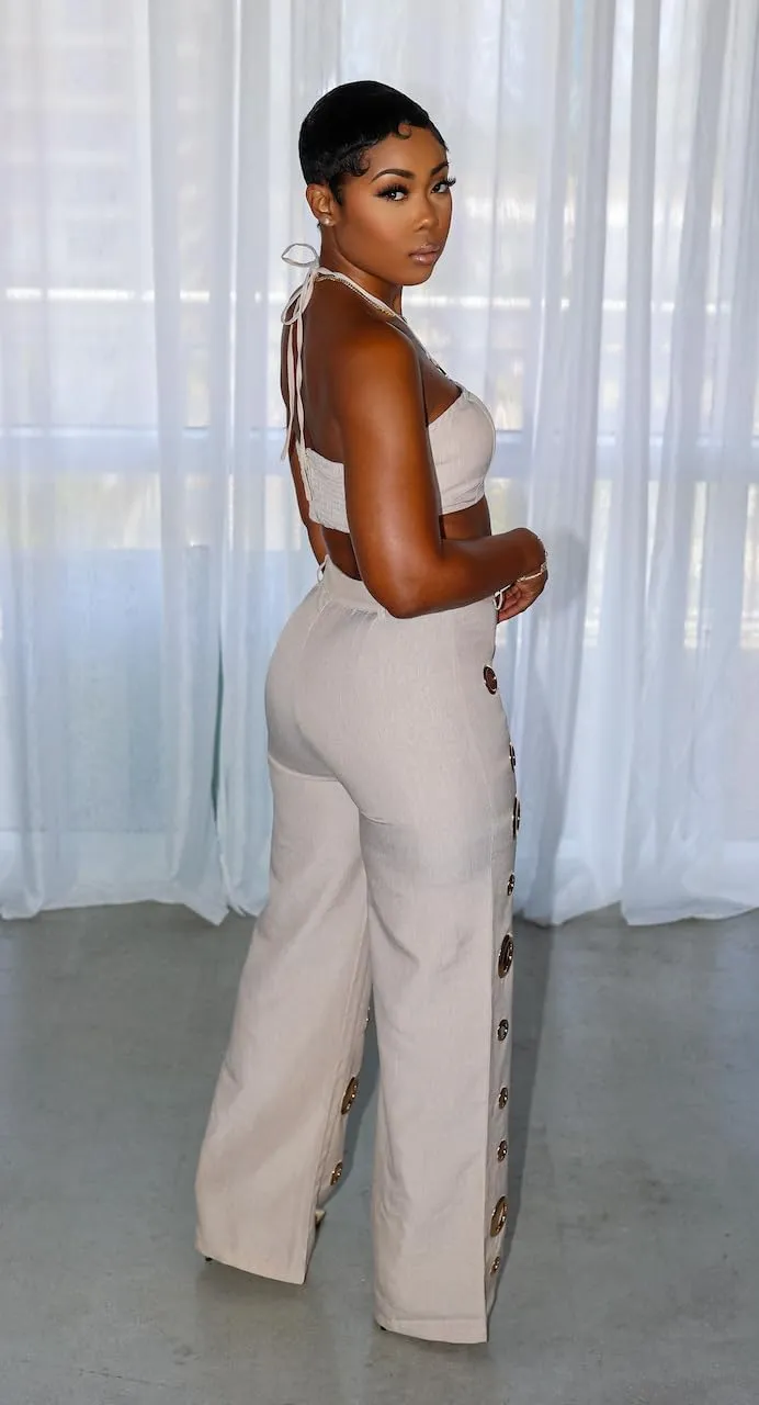Womens Sexy Hollow Out 2 Piece Outfit Crop Tops Pants Sets Bodycon Jumpsuits Outfits