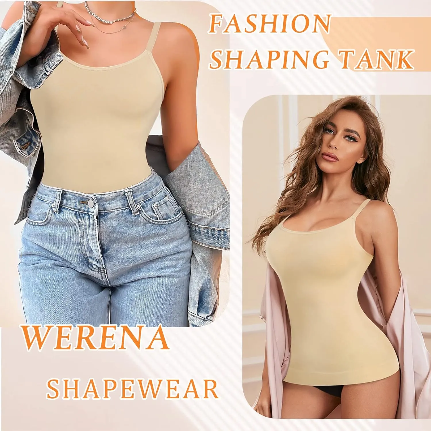 Womens Shapewear Tank Tops with Built in Bra Tummy Control Cami Shaper Compression Shaping Tops
