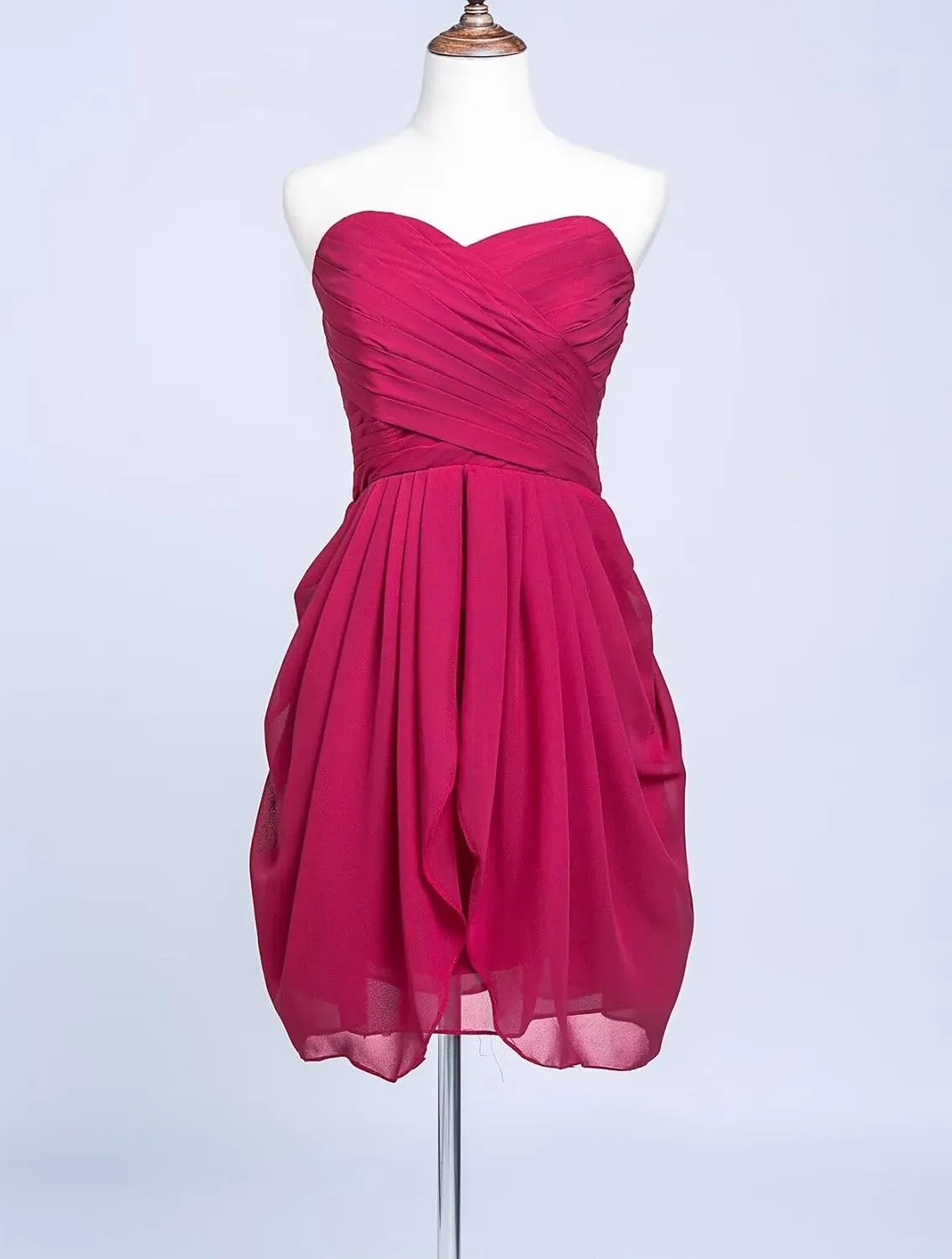 Women's Short/Long Prom Cocktail Dresses Chiffon Modest Evening Gowns Pleated Party Bridesmaid Dress