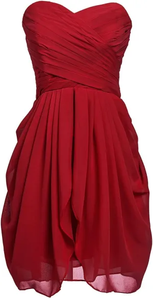 Women's Short/Long Prom Cocktail Dresses Chiffon Modest Evening Gowns Pleated Party Bridesmaid Dress