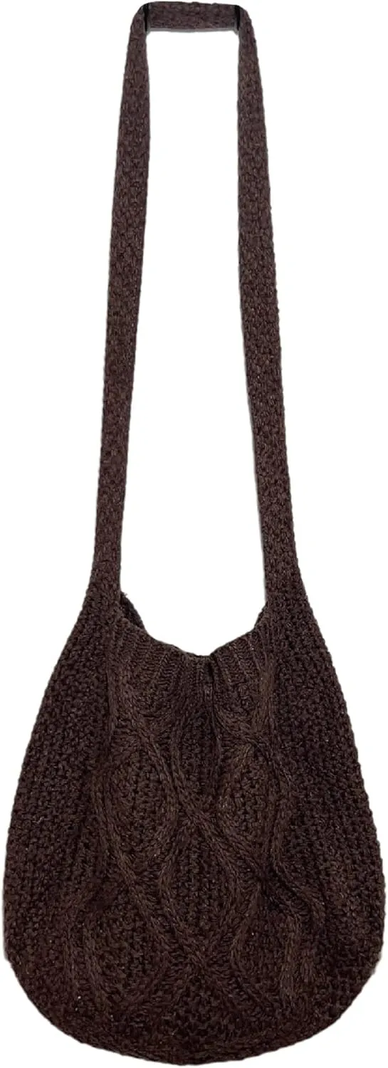 Women's Shoulder Handbags Y2K Fairy Grunge Crochet Tote Bag Aesthetic Hippie Crossbody Bag Alt Purse Accessories