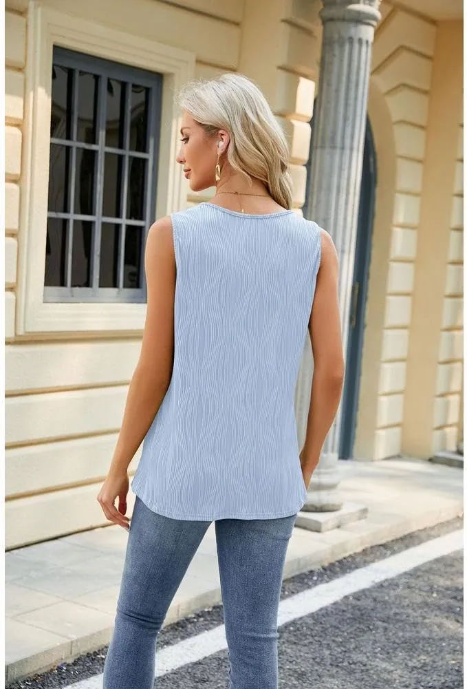 Womens Tank Tops Sleeveless Scoop Neck Casual Cami Loose Fit Basic Shirts Tank Tops Summer Camisole Blouses