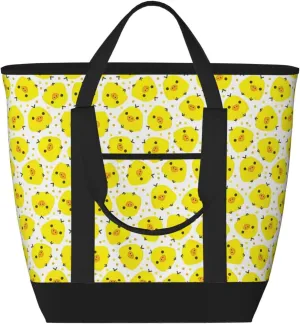 YELLOW chicken Women's tote bags and reusable women's beach bags are suitable for travel insulation and cooling bags.