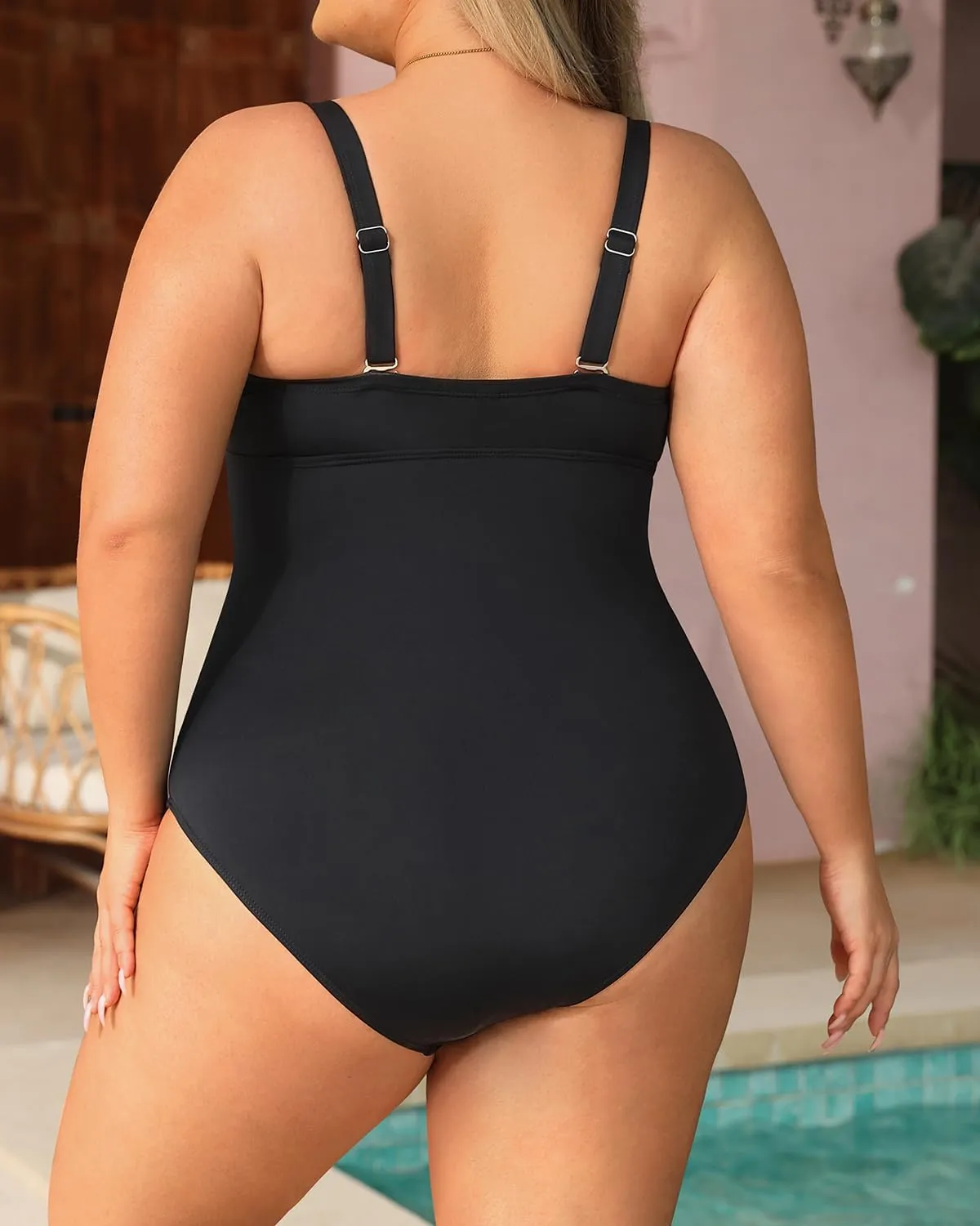 Yonique Plus Size One Piece Swimsuit for Women Tummy Control Bathing Suit Slimming Swimwear