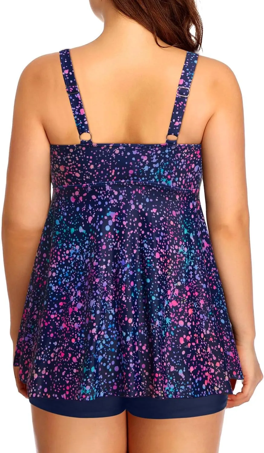 Yonique Two Piece Plus Size Tankini Swimsuits for Women Flowy Bathing Suits with Shorts Tummy Control Swimwear