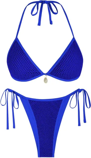 ZAFUL Halter Bikini for Women Sexy Bikini Sets Side Tie High Cut Swimsuis Trendy 2 Piece Bathing Suits