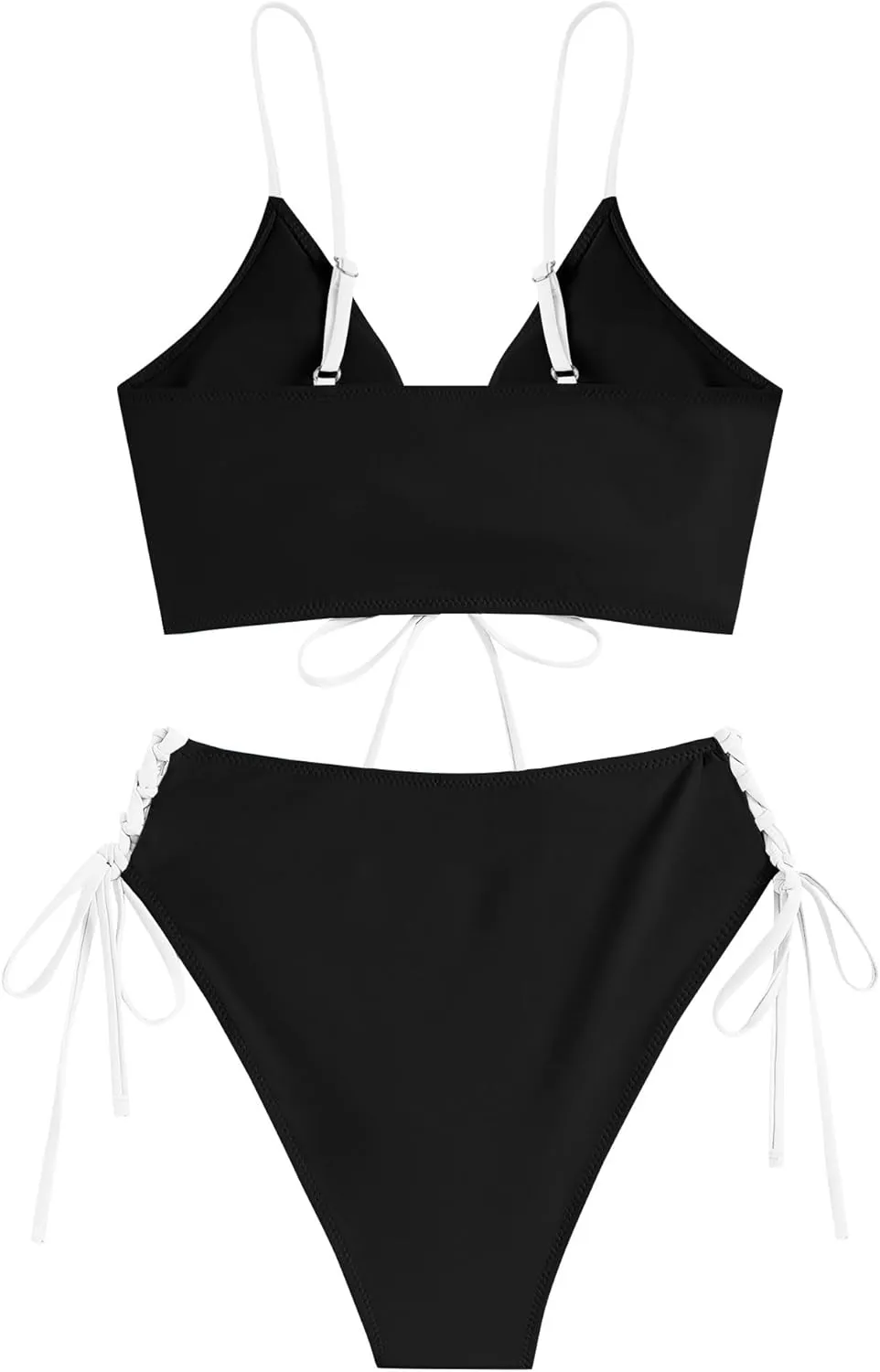 ZAFUL Women V Neck Bikini Set Ruched Tie Front High Waisted Floral Print Ribbed 2 Piece Bathing Suit Swimsuits