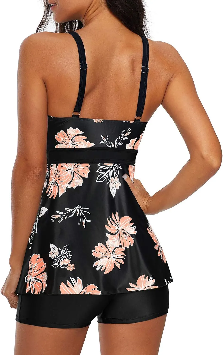 Zando Womens Tankini Swimsuits for Women 2025 Tummy Control Swimsuit Bathing Suit Top with Boyshorts Flowy Women' Swimwear